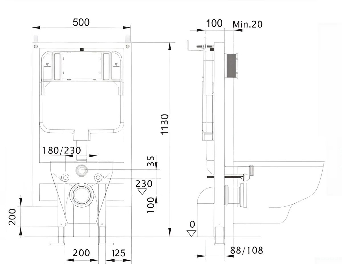 Комплект инсталляции 4 в 1 AQUATEK МИЯ-MB-025 (рама INS-0000020, крепеж KKI-0000002, клавиша KDI-0000025, унитаз AQ2004-MB soft-close) INS-0000020/KKI-0000002/KDI-0000025/AQ2004-MB