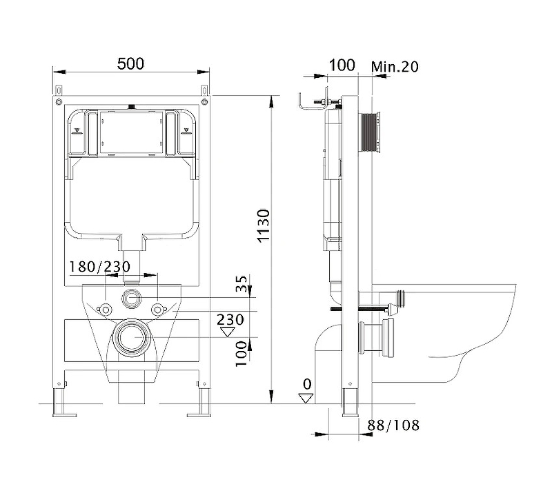 Комплект инсталляции AQUATEK ОБЕРОН T (рама INS-0000012, унитаз AQ1365T-00 soft-close) INS-0000012/AQ1365T-00