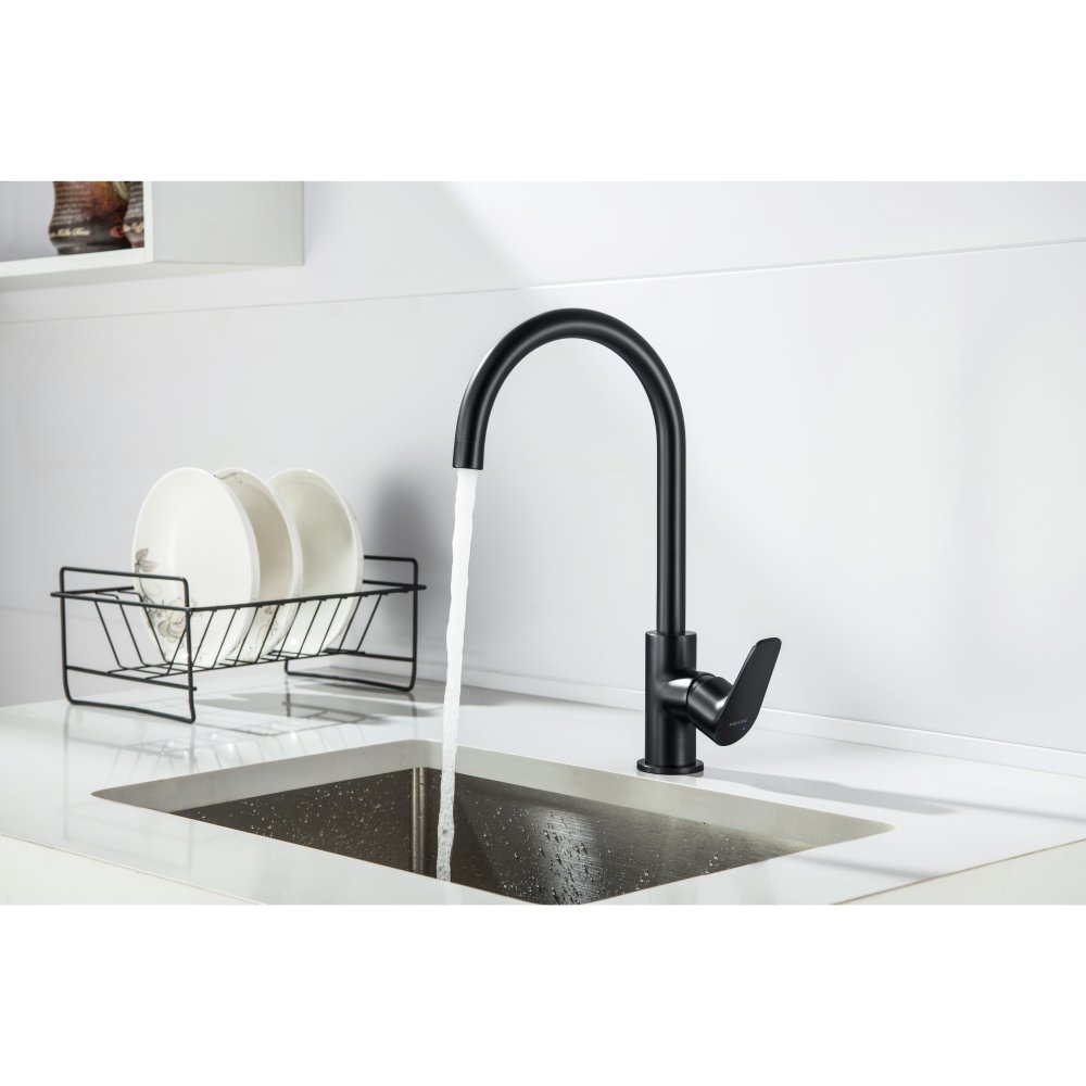 Смеситель для кухни Aquanet Betta матовый черный AQ1182MB