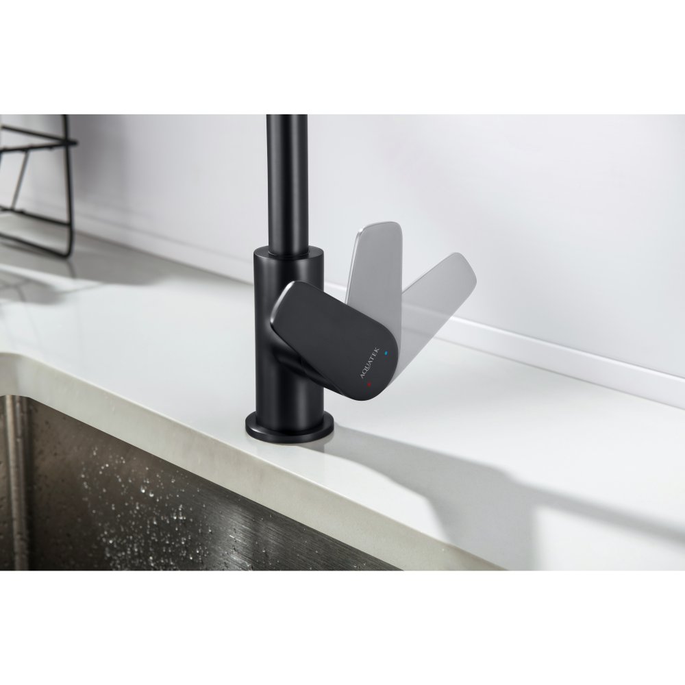 Смеситель для кухни Aquanet Betta матовый черный AQ1182MB