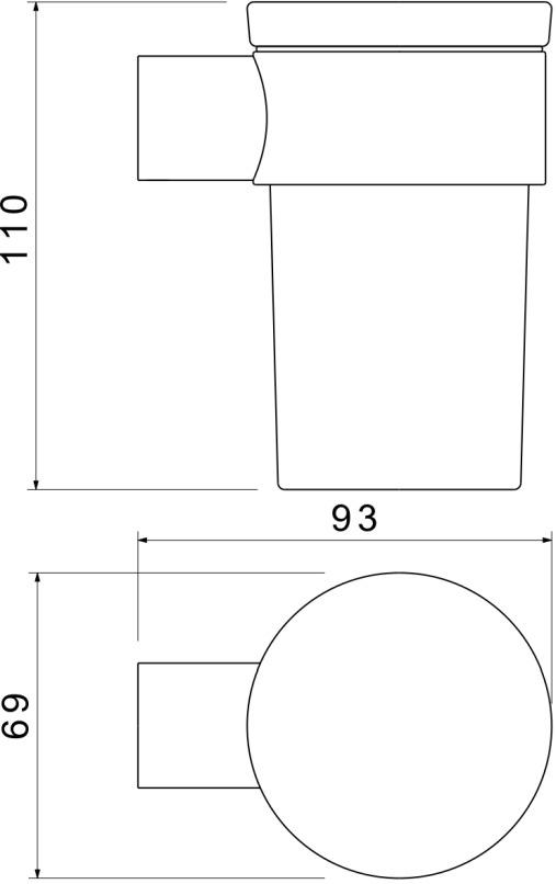 Стакан с держателем Aquatek Лира матовый черный AQ4427MB