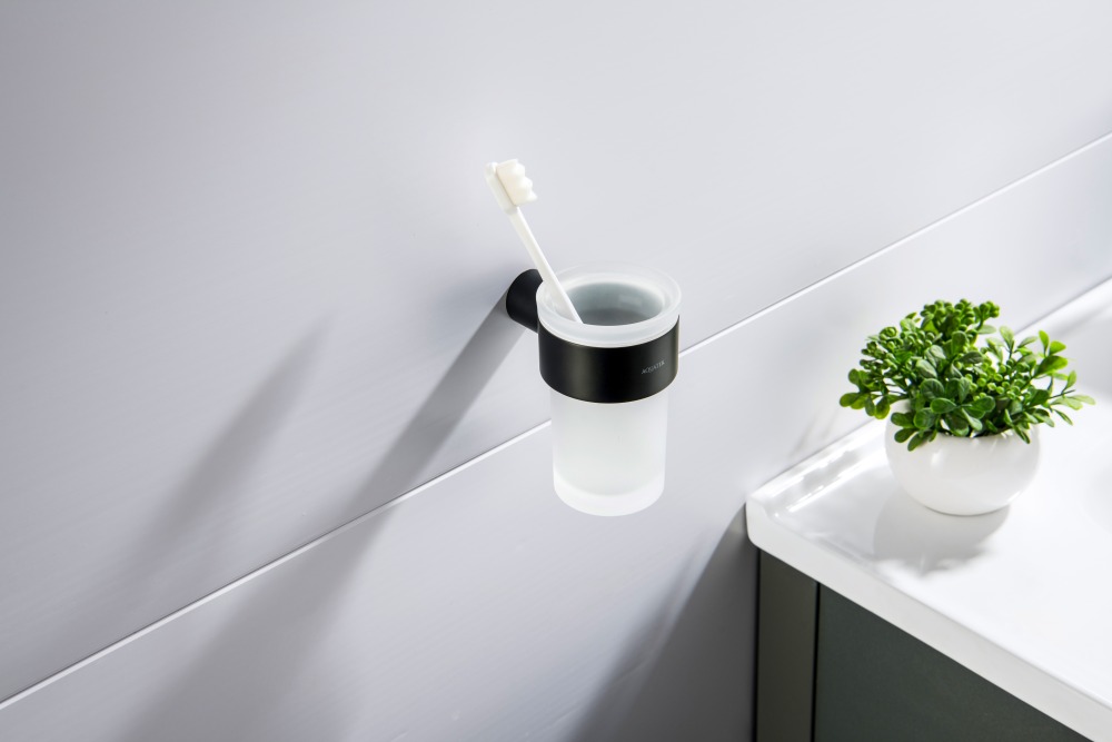 Стакан с держателем Aquatek Лира матовый черный AQ4427MB