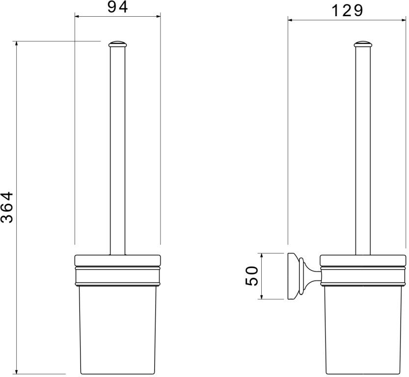 Ершик для унитаза Aquanet Классик матовый черный AQ4510MB