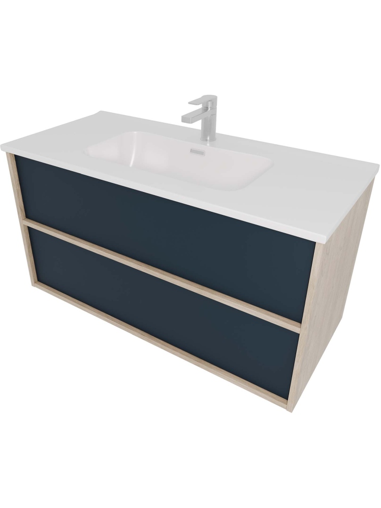 Комплект мебели для ванной AQUATON Либра 100 см тумба с раковиной AQ4100-00 серый матовый/дуб давос AQ66100-DO-MG