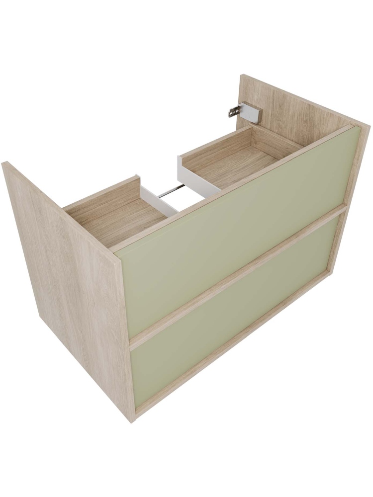 Комплект мебели для ванной AQUATON Либра 80 см тумба с раковиной AQ0480-00 шалфей зеленый/дуб давос AQ66080-DO-GS