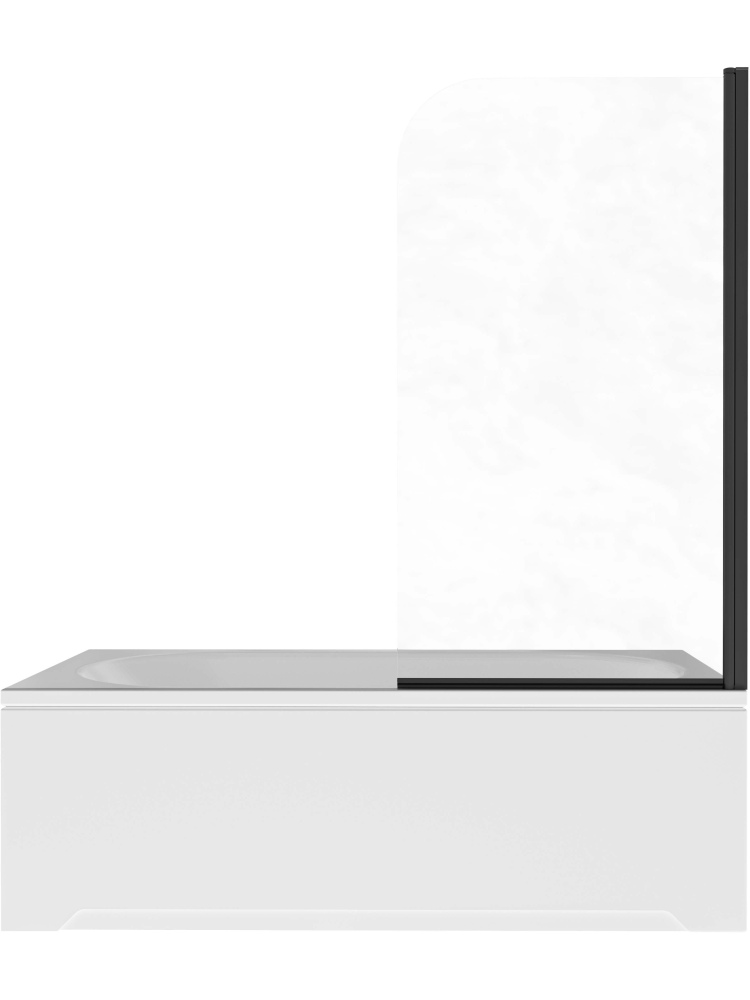 Шторка на ванну Aquanet одноэлементная поворотная 800x1500 мм черный профиль прозрачное стекло 6 мм AQ.BSRC.080.1BL