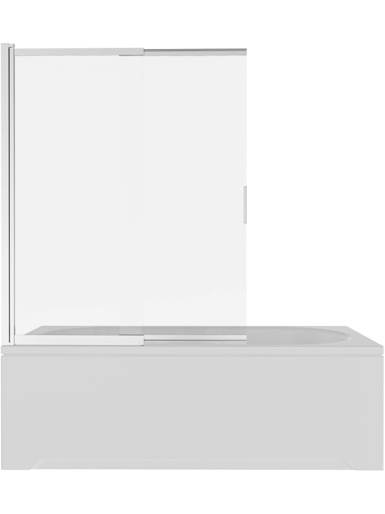 Шторка на ванну Aquanet двухэлементная поворотная 1000x1500 мм хром профиль прозрачное стекло 5 мм AQ.BSS.100.1CH