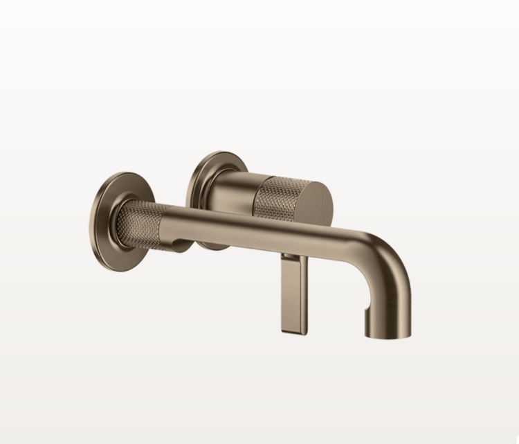 Смеситель для раковины, Gessi, Inciso, настенный встраиваемый, цвет-Coffee Bronze Brushed PVD