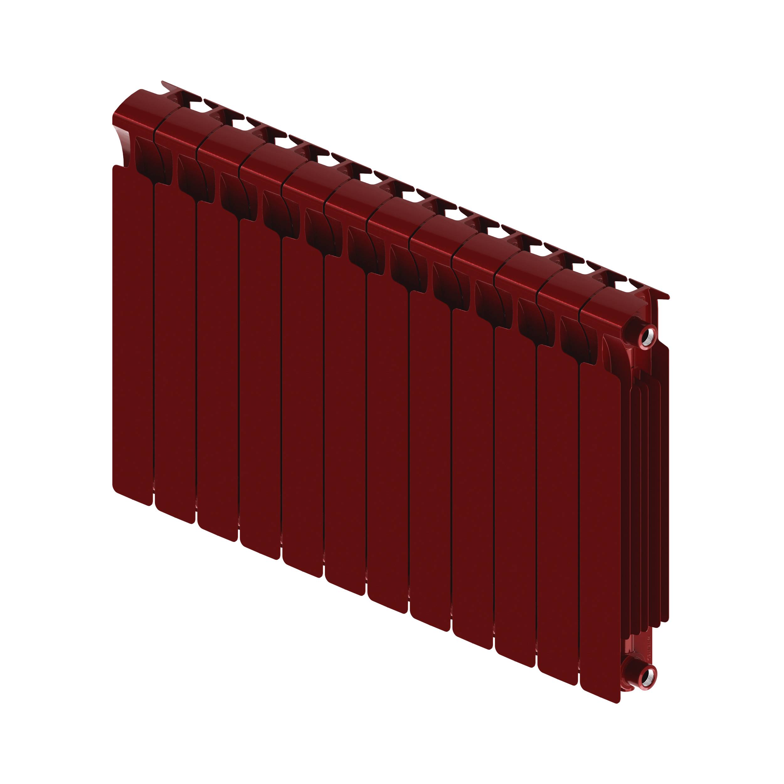 Радиатор биметаллический RIFAR Monolit 500 12 секций боковое подключение бордо RAL 3005 Б010112/3005