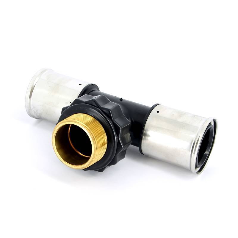 Тройник пресс с наружной резьбой HENCO PVDF 63х2х63 14PK-631063