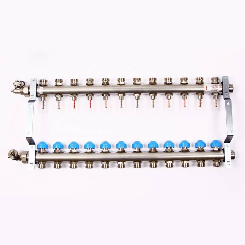 Коллекторная группа Uni-Fitt 1 x 3/4 12 выходов с расходомерами и термостатическими вентилями 455W4312