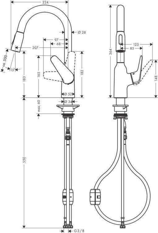 Смеситель для кухни Hansgrohe Focus M42 однорычажный, цвет сталь 71801800