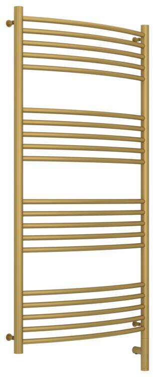 Полотенцесушитель электрический Сунержа Богема 3.0 выгнутая 1200x600 мм МЭМ нижнее справа золото матовое 03258031260