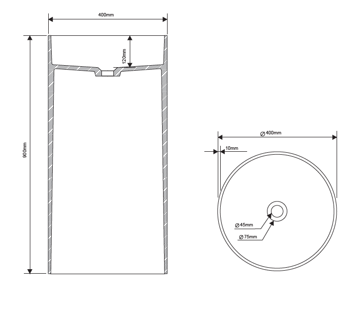 Раковина DEA Design Pedestal Basin напольная 400x400x820 мм Pomegranate DD2012400R5