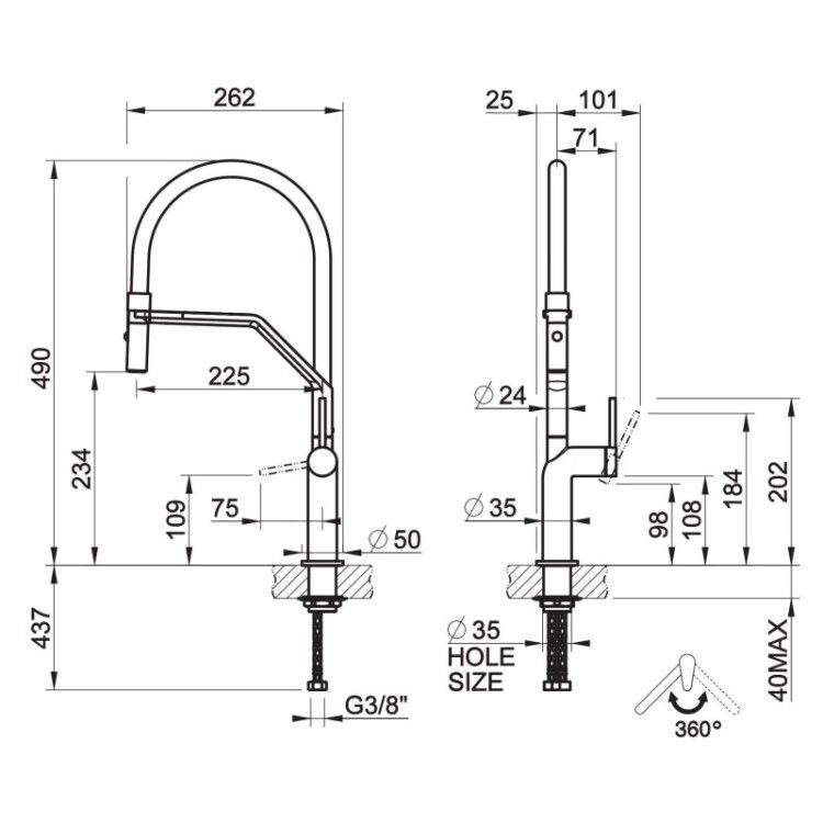 Смеситель для кухни Gessi Stelo Collection Finox Brushed Nickel 60315149
