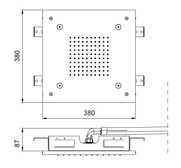 Верхний душ Almar Shower Heads built-in 380x380 мм 2 режима Copper Brushed PVD E044217CO