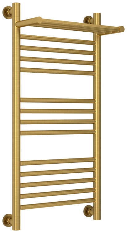 Полотенцесушитель водяной Сунержа Богема с 1 полкой 400х800 мм состаренная латунь 05-1022-38040