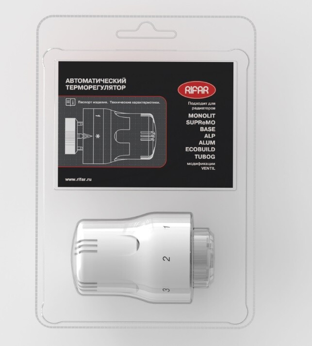 Терморегулятор автоматический RIFAR M30x1.5 6-28 °C белый AT.01