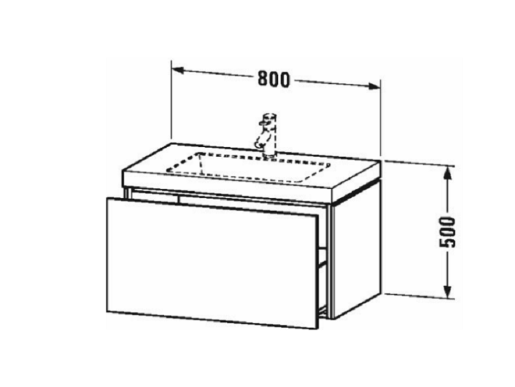 Тумба под раковину с раковиной Duravit L-Cube 800x480x500 мм подвесная серо-коричневый матовый LC6917O9191