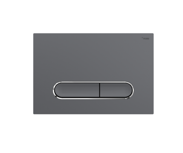 Панель смыва, РЕХАУ, NOVA ELLIPSE 002, для унитаза, шгв 245-12.1-165, с овальными клавишами, пластик, цвет-графит матовый/хром глянцевый