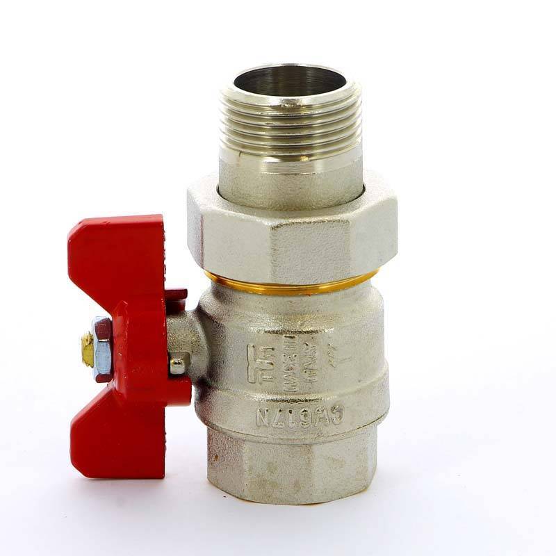 Кран шаровой Tiemme НВ с разъемным соединением для коллектора бабочка 1 2120002