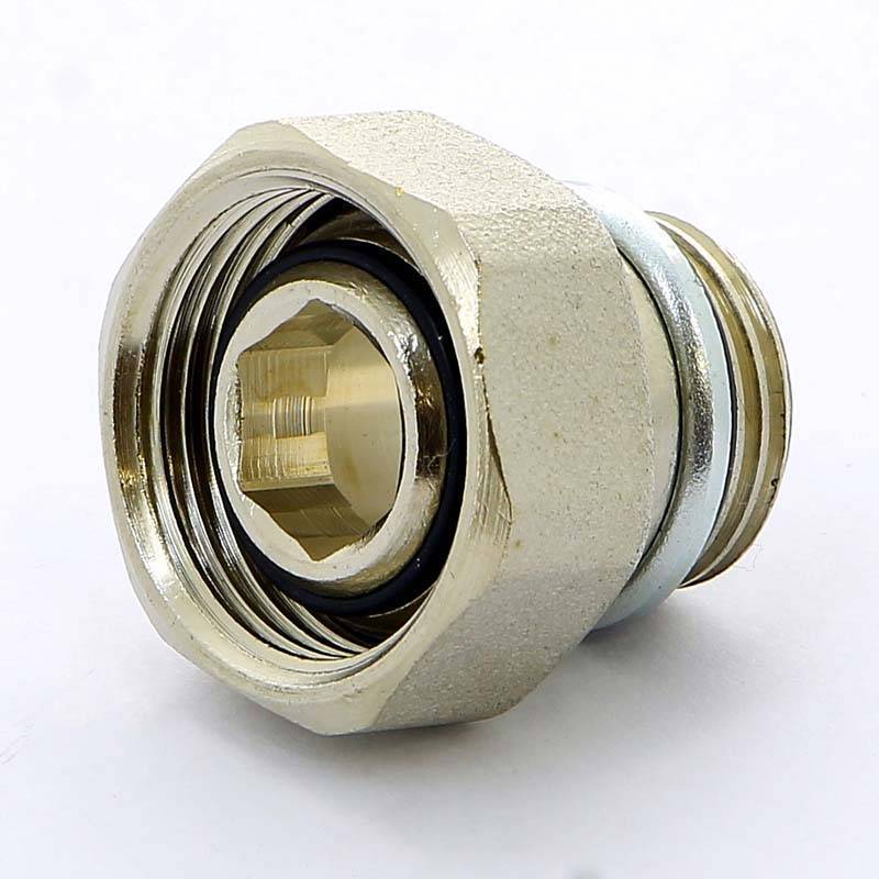 Разъемное соединение Tiemme 1/2 НВ прямое никелированное с резиновой прокладкой 3270003