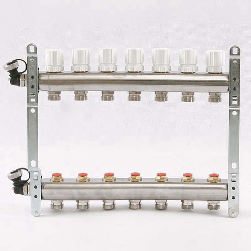Коллекторная группа из нержавеющей стали Uni-Fitt 315S с регулировочными и термостатическими вентилями 1 x 3/4 EK 7 выходов 451I4307