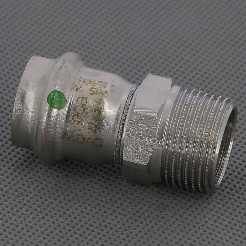 Муфта переходная пресс-Н Viega Sanpress Inox нержавеющая сталь 22x3/4 436490