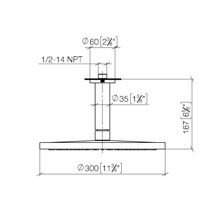 Верхний душ Dornbracht 300x300 мм потолочный цвет хром 2868797000