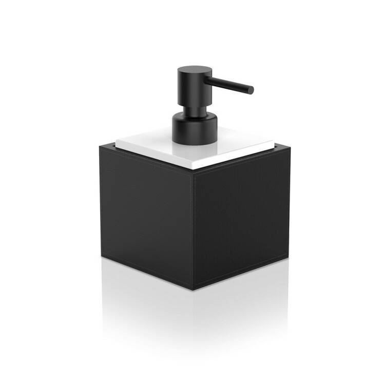 Дозатор для жидкого мыла Decor Walther Brownie 99х99х147 мм имитация кожи черная 0937260