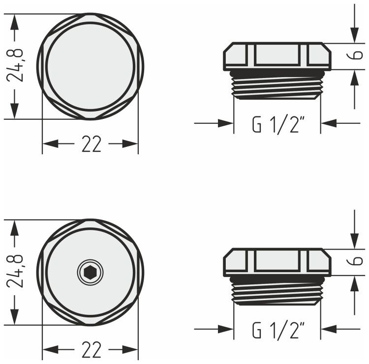 Спускной клапан/заглушка Сунержа 25 мм G 1/2 НР белый 00-1201-0000.