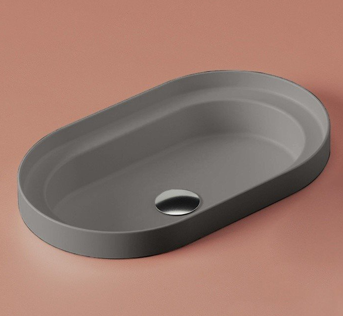 Раковина накладная Artceram FUORI SCALA 580x350 мм Grey Olive TFL033 15 00