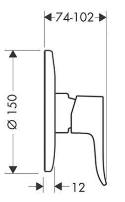 Смеситель для душа Hansgrohe Metris однорычажный скрытого монтажа 31686000