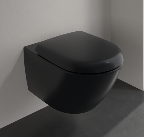 Унитаз подвесной Villeroy & Boch Antao 370x560x355 мм CeramicPlus Pure Black 4674T0R7