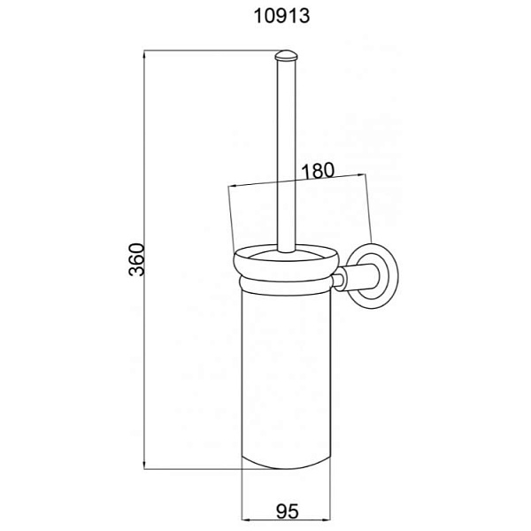 Ершик для туалета подвесной Boheme Murano Cristal золото 10913-CRST-G