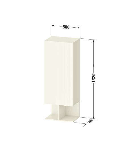 Шкаф-пенал Duravit Balcoon 500x360x1320 мм настенный петли справа Slate Brown Matt BA1302RJGIG0000