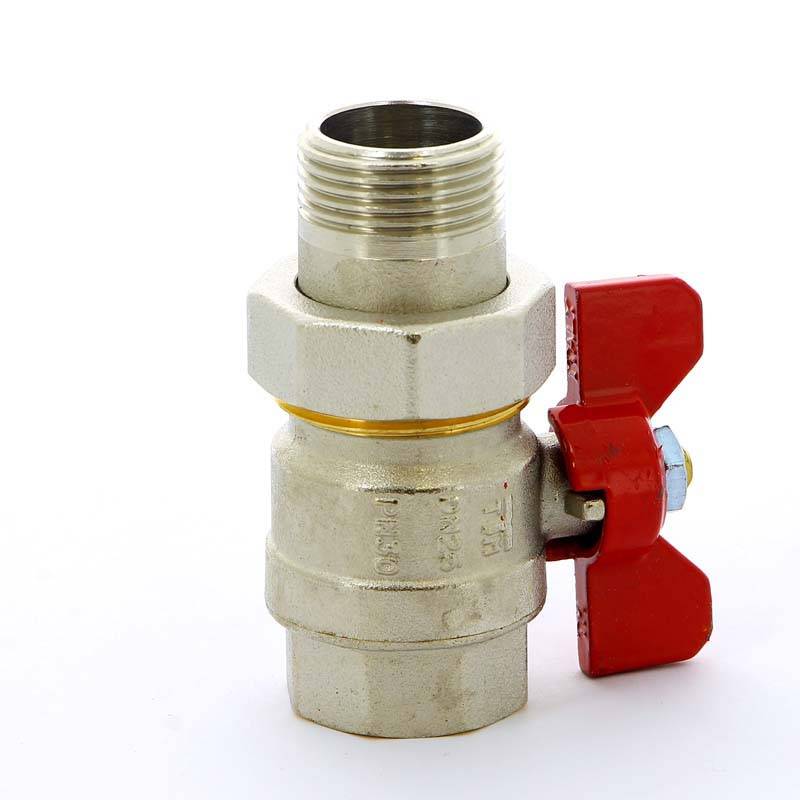 Кран шаровой Tiemme НВ с разъемным соединением для коллектора бабочка 1 2120002