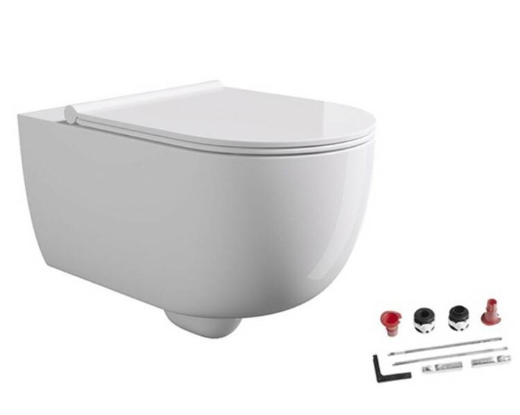 Унитаз подвесной безободковый Alice Ceramica Unica 350x550 мм с сиденьем белый 32240101SET