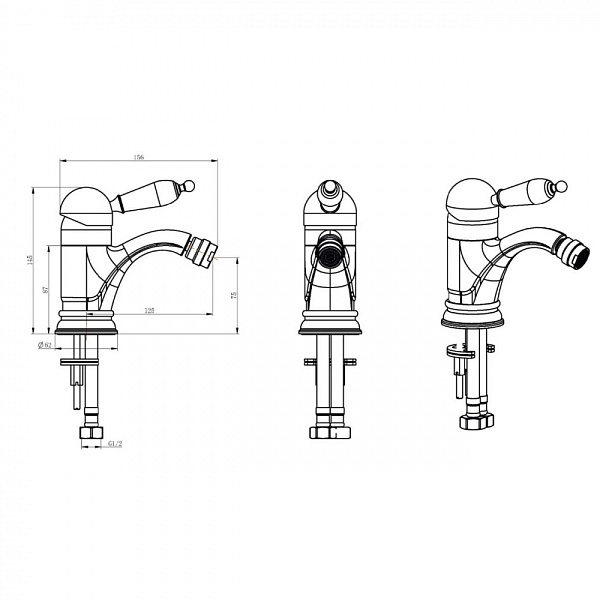 Смеситель для биде Boheme Provanse Ripresa матовая бронза 366