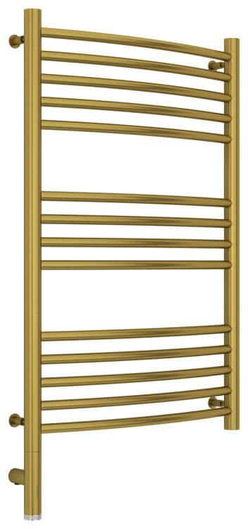 Полотенцесушитель электрический Сунержа Богема 3.0 выгнутая 800x500 мм МЭМ нижнее слева латунь состаренная 051-5802-8050