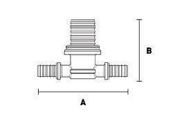 Тройник латунный Henco 16x16x16 мм для труб из сшитого полиэтилена EFA31161616B