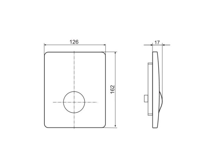 Клавиша смыва Villeroy & Boch ViConnect для писсуара 126x162 мм цвет хром матовый 92194469