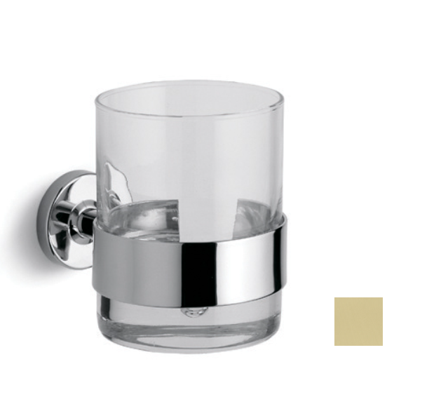 Стакан Bertocci Cinquecento настенный 80x80x95 мм стекло/Soft gold 11005000150
