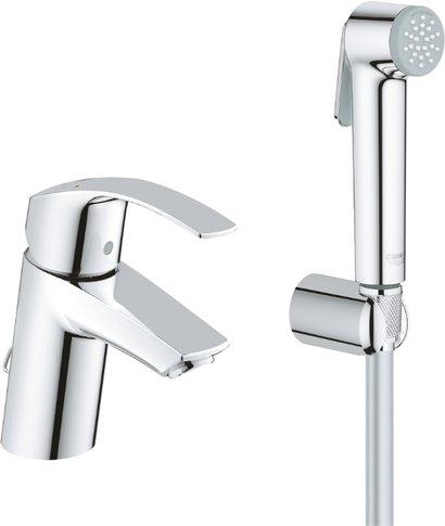 Набор GROHE Eurosmart смеситель для раковины S-Size и гигиенический душ хром 23124002