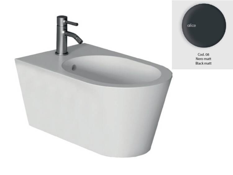 Биде подвесное Ceramica Alice Hide 370x570x300 мм черный матовый 31180108