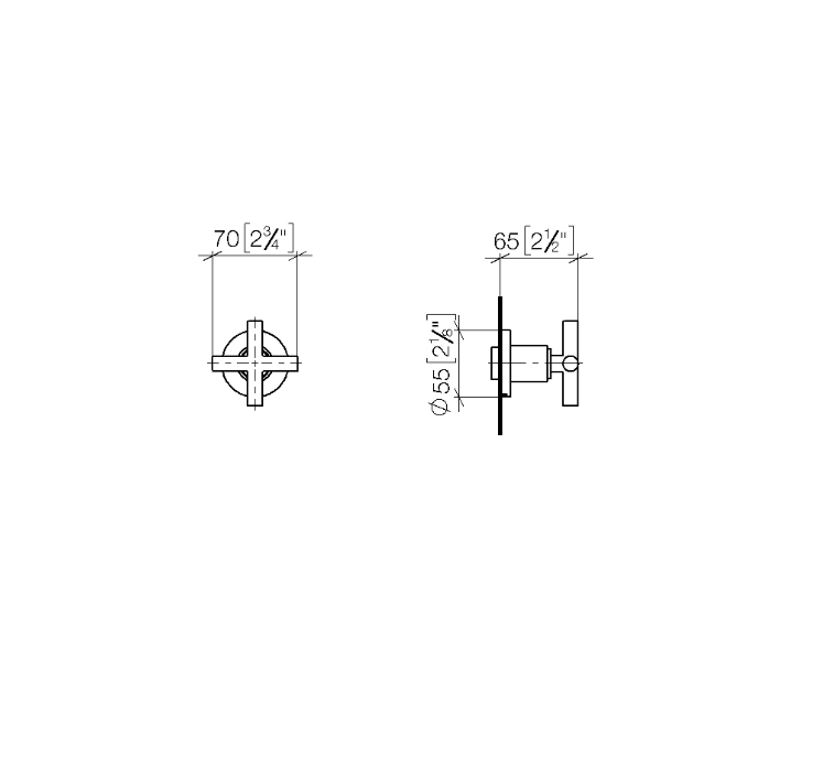 Вентиль запорный Dornbracht Tara 1/2 настенный встраиваемый черный матовый 3660789233