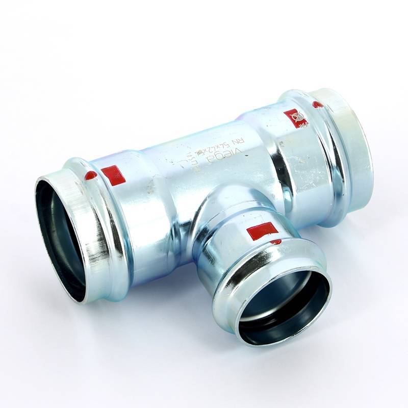 Тройник пресс Viega Prestabo 54х42х54 мм оцинкованная сталь 558840