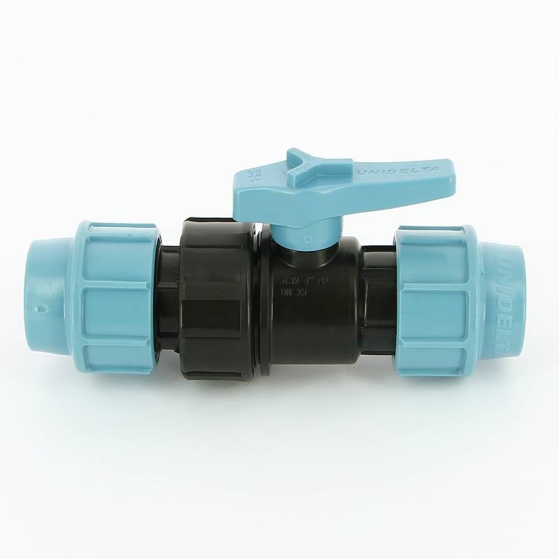 Кран шаровый компрессионный Unidelta 32x32 ПНД 1070032000001