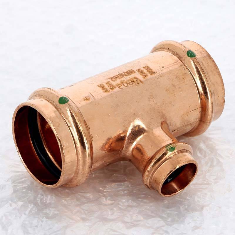 Тройник пресс медный Viega Profipress 42x22x42 мм 324902