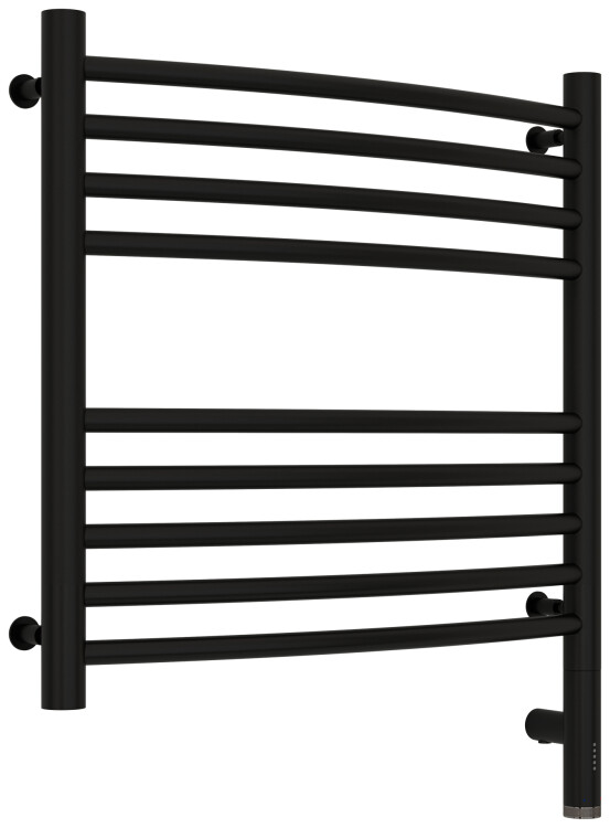 Полотенцесушитель электрический Сунержа Богема 3.0 500x500 мм МЭМ нижнее справа черный матовый 3158035050